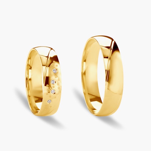 Obrączki ślubne: złote, okrągłe, 5 mm